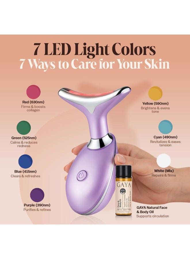 Gaya 7-Color LED Face & Neck Beauty Wand – Rechargeable for Skincare Routines – Gentle Vibration & Light Support for Daily Use. - Image 2
