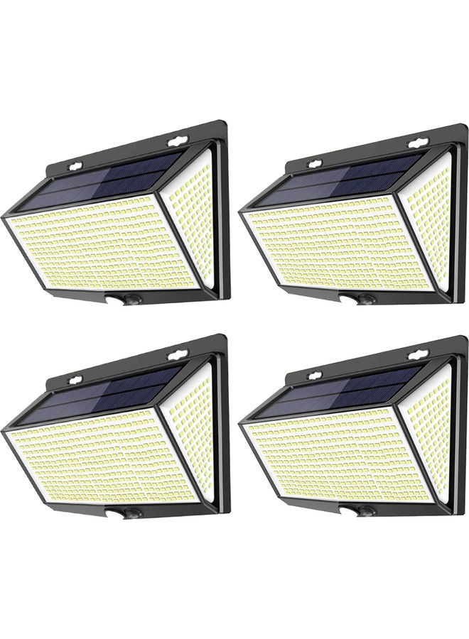 4-Piece LED Solar Powered Wall Light White  - Image 1