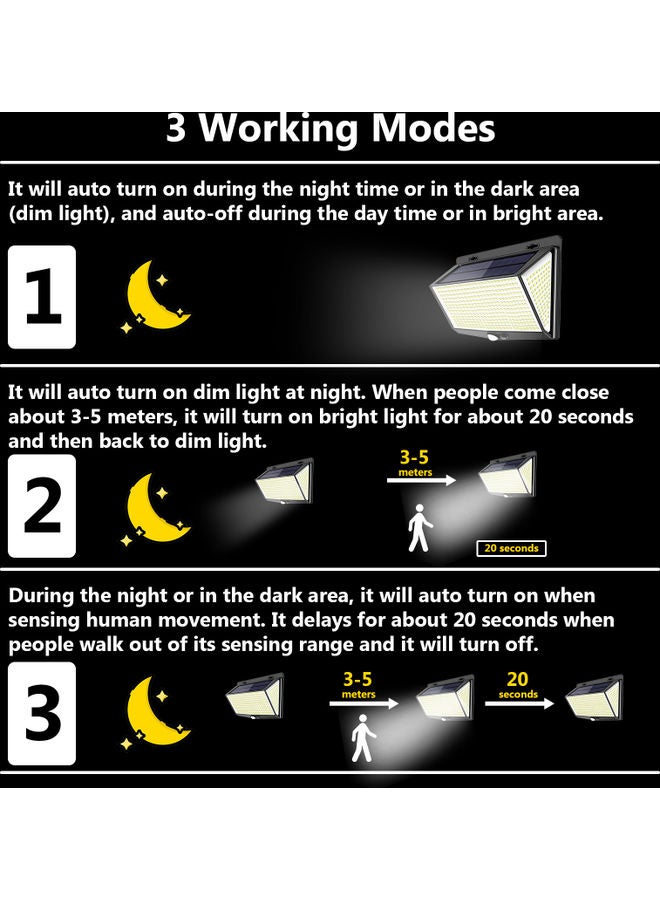 4-Piece LED Solar Powered Wall Light White  - Image 2