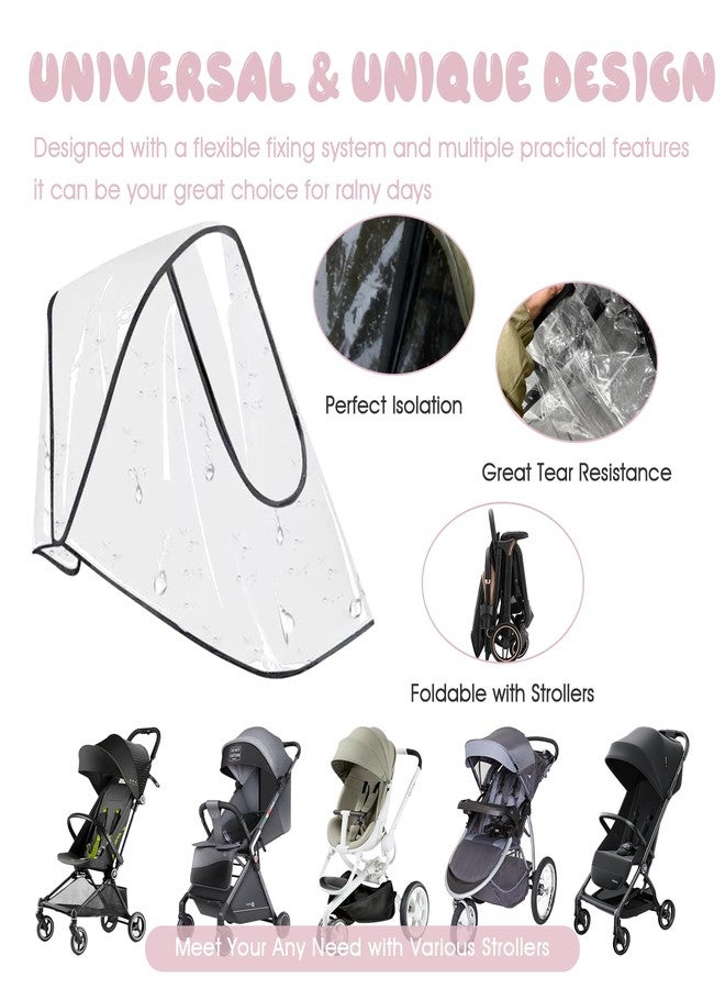 MOASIOP EVA Stroller Rain Cover, No-Zip Waterproof Stroller Cover - Food Grade Material, Breathable Baby Travel Weather Shield for Most Single Strollers & Joggers, Black - Image 4