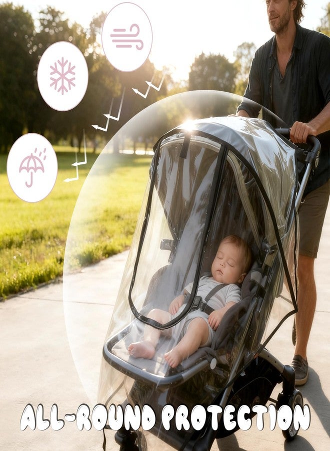 MOASIOP EVA Stroller Rain Cover, No-Zip Waterproof Stroller Cover - Food Grade Material, Breathable Baby Travel Weather Shield for Most Single Strollers & Joggers, Black - Image 5
