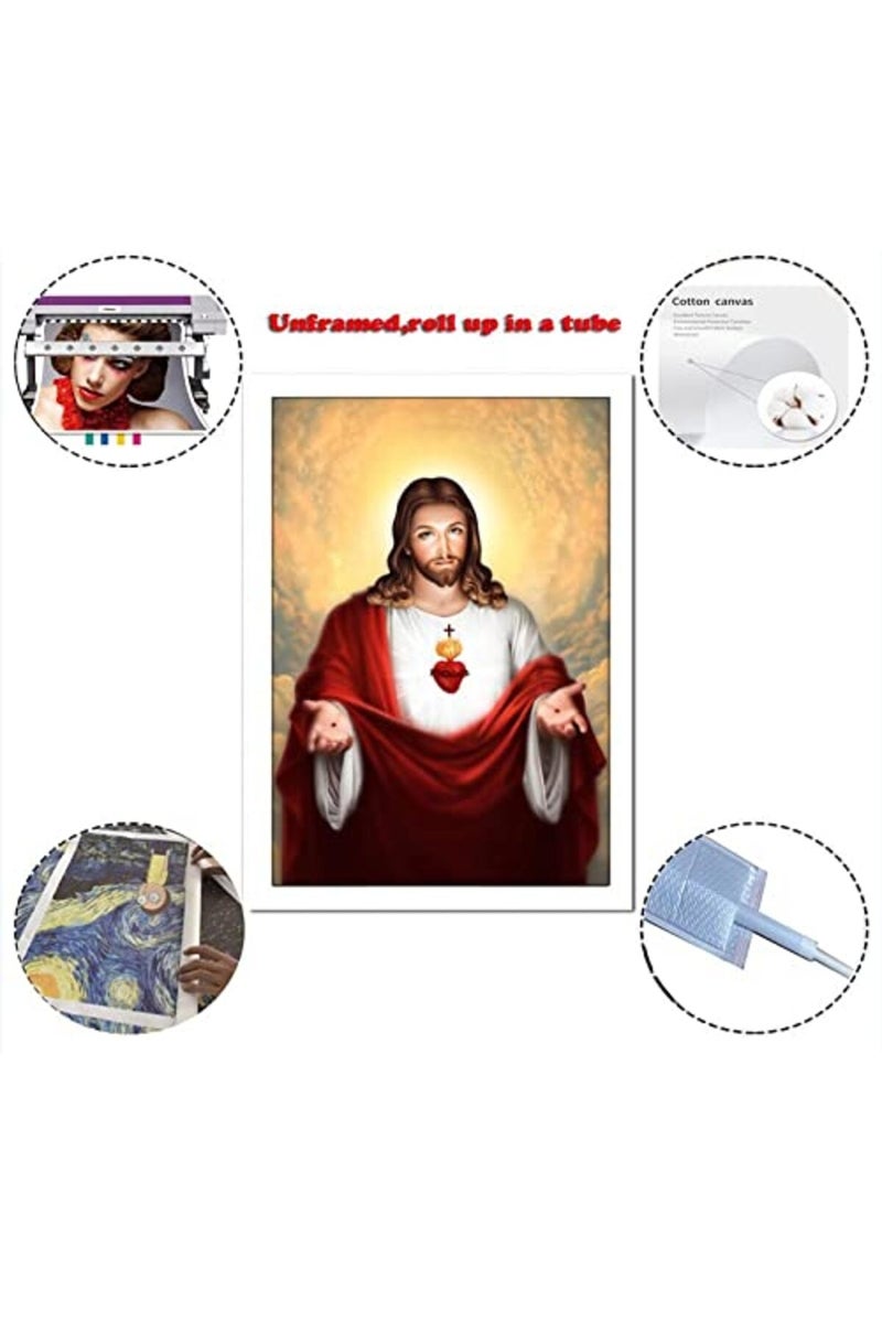 FireDeer Catholic Jesus Poster Print On Canvas Painting Christian God Pictures for Living Room No Frame - Image 2