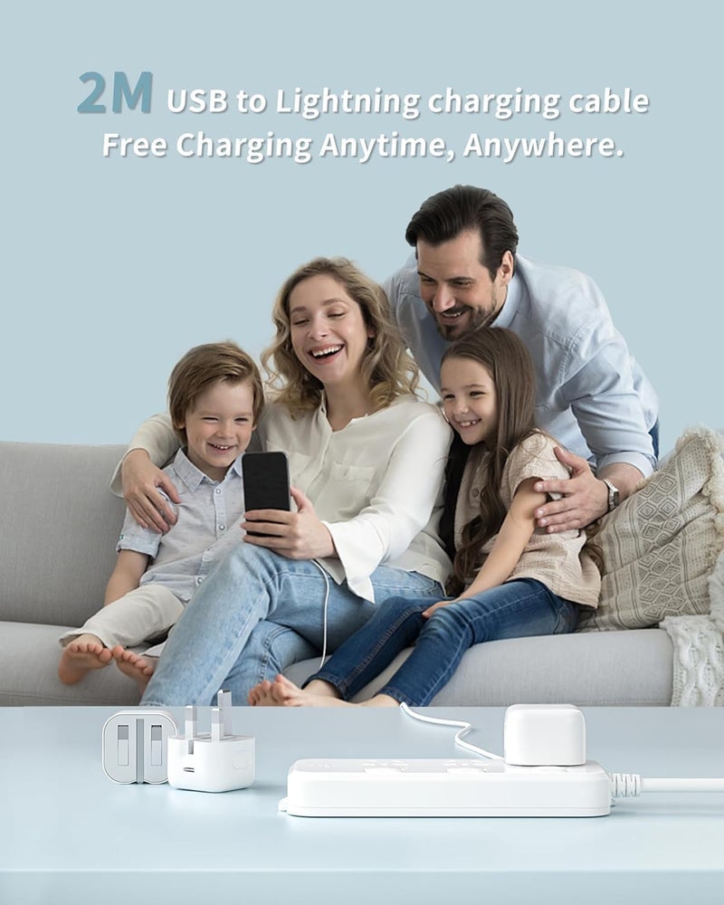 في اتش بي دبليو شاحن لأجهزة آيفون، قابل للشحن بسرعة 20 واط عبر منفذ USB-C وكابل Lightning بطول 2 متر، مناسب لأجهزة آيفون 14، 13، 12، 11 Pro Max، XR، XS، X، وأجهزة الآيباد. - Image 4