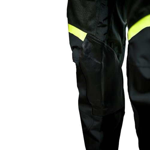 Raida Trailcraft Off-Road Pants | Mx & Trail Ride | Lightweight | Abrasion-Resitant Fabric | Heat Sheild Panel | (L, Black/Hiviz), Men, Slim Fit - Image 5
