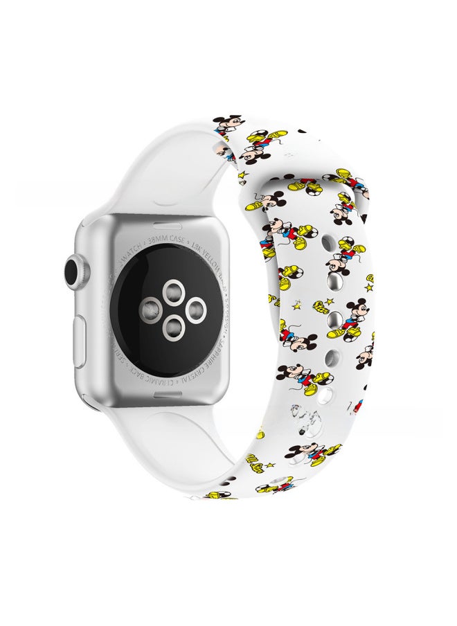 For AppleCartoon Printed Silicone Watch With Color Printing Fashion Brand Wristband For AppleWatch 87654321se-Color:A20 Nike Flyer-Specifications:38/40/41mm