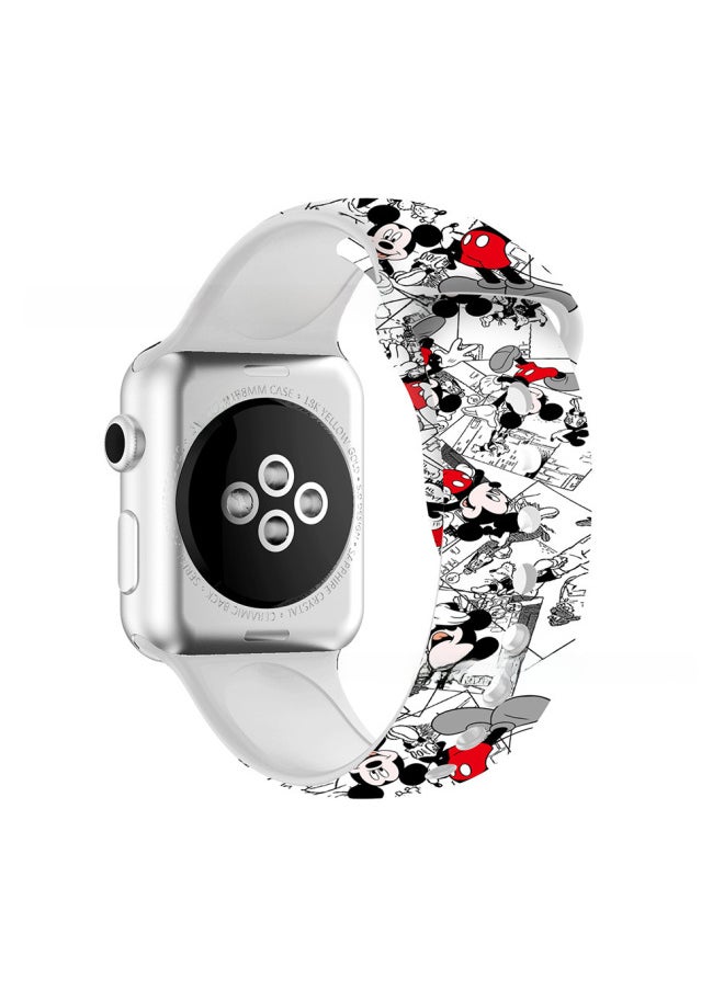 For AppleCartoon Printed Silicone Watch With Color Printing Fashion Brand Wristband For AppleWatch 87654321se-Color:A20 Nike Flyer-Specifications:38/40/41mm