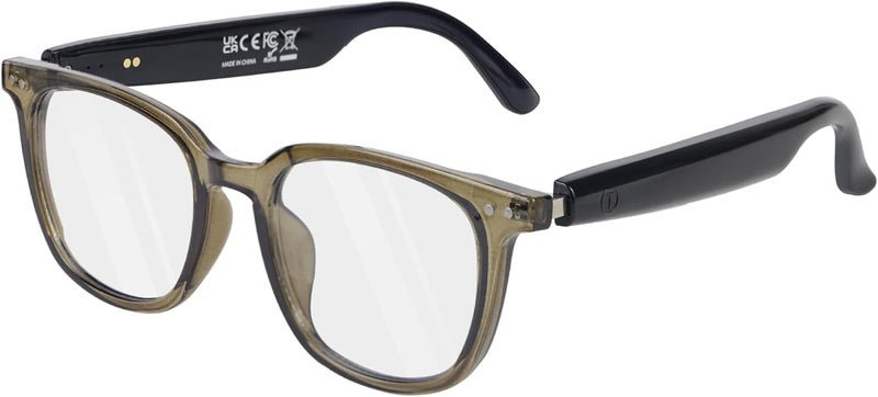 OKCSC Bluetooth Audio Glasses, Anti-Blue Light Protective Eyeglass Lenses, Semi-Open-Ear Smart Touch Eyewear for Music/Calls/Navigation, IPX5 Waterproof Indoor Outdoor Eyewear - Transparent Teal - Image 1