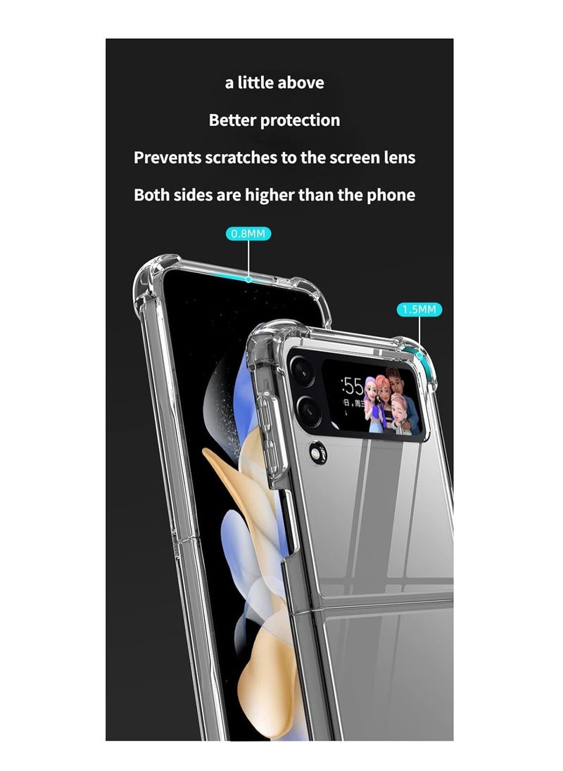 Suitable forProtective case for Samsung Galaxy Z flip 3, compatible with Magsafe, magnetic case, shockproof, anti-yellowing, anti-scratch (transparent magnetic safe)
