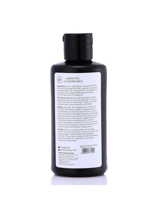W2 Why Wait Lemon Peel Cleansing Milk | Purifying Removes Dead Skin Cells Acne Free Bright And Clear Face |Deep Pore Cleanser| Hydrating| Refreshing Cleansing Milk|Preservative Free|100Ml  - Image 4