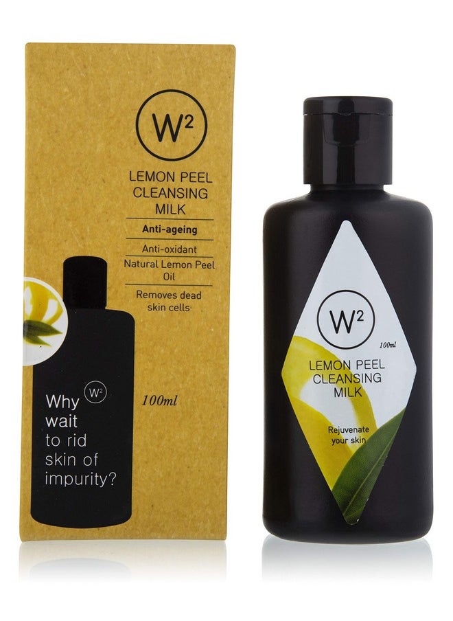 W2 Why Wait Lemon Peel Cleansing Milk | Purifying Removes Dead Skin Cells Acne Free Bright And Clear Face |Deep Pore Cleanser| Hydrating| Refreshing Cleansing Milk|Preservative Free|100Ml  - Image 2