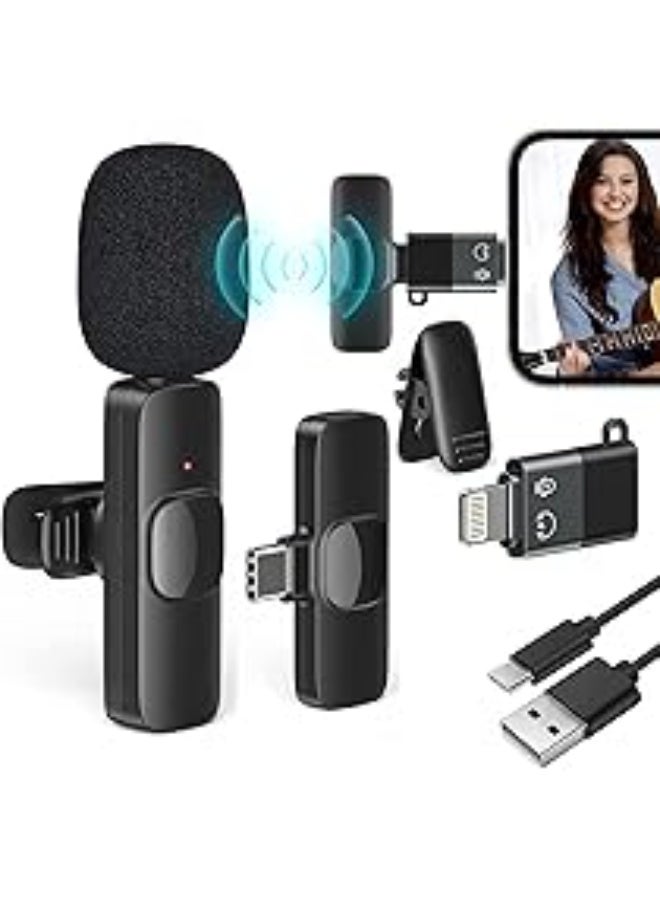 K8 Wireless Microphone, a portable mini digital recording clip with a receiver for all Type-C mobile phones and laptop cameras for online YouTube video recording and Zoom calls.
