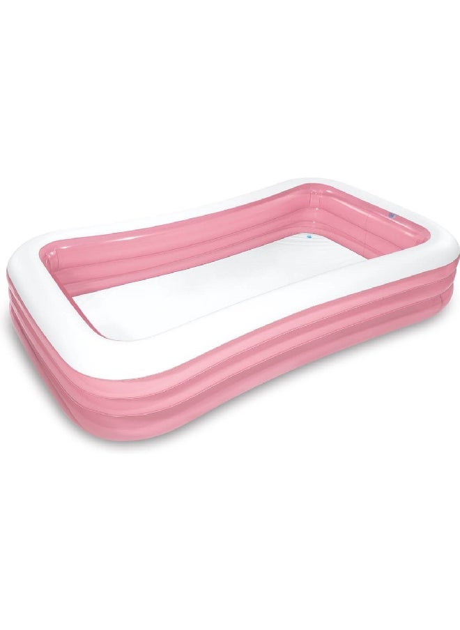 INTEX - Swim Center Rectangular Inflatable Family Pool Pink and White 56 x 183 x 305 cm INT58487 - Image 1