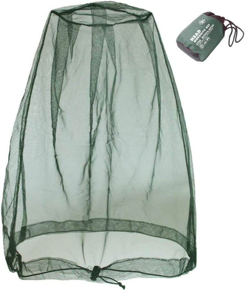 Cinvo Head Hat Bug Net Face Netting for Bugs No See Ums Insects Gnats Biting Midges from Outdoor Activities, Spacious Net Room Works Over Most Hats Comes with Free Stock Pouches- Olive - Image 1
