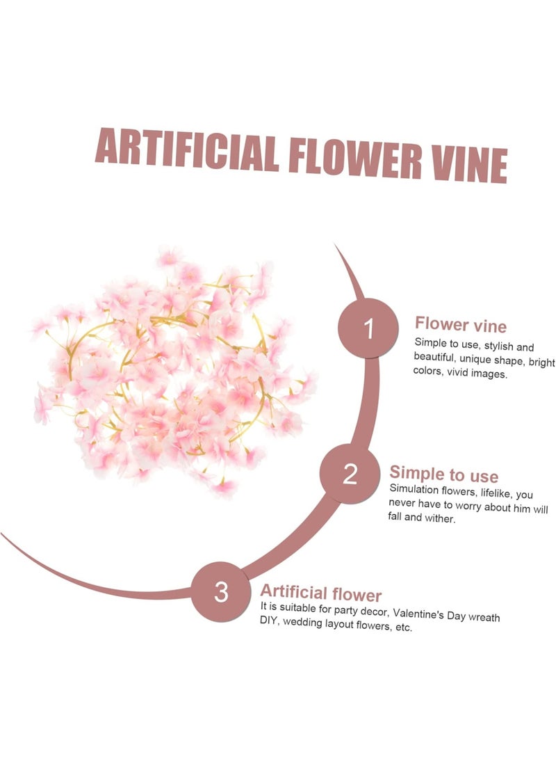 بتيمفم عبوة من قطعتين من أكاليل زهور الكرز الصناعية بطول 5.9 قدم، أزهار حريرية معلقة تشبه الحياة لحفلات الزفاف والحفلات والمنزل وديكور الحديقة - Image 2