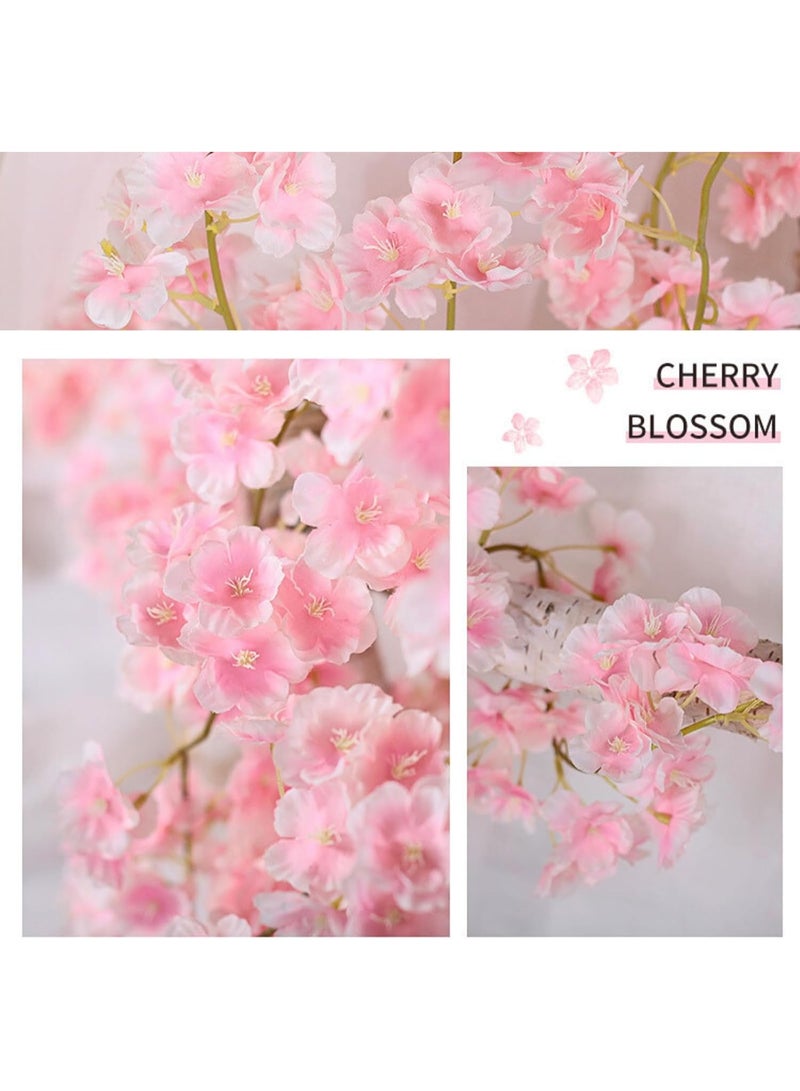 بتيمفم عبوة من قطعتين من أكاليل زهور الكرز الصناعية بطول 5.9 قدم، أزهار حريرية معلقة تشبه الحياة لحفلات الزفاف والحفلات والمنزل وديكور الحديقة - Image 4