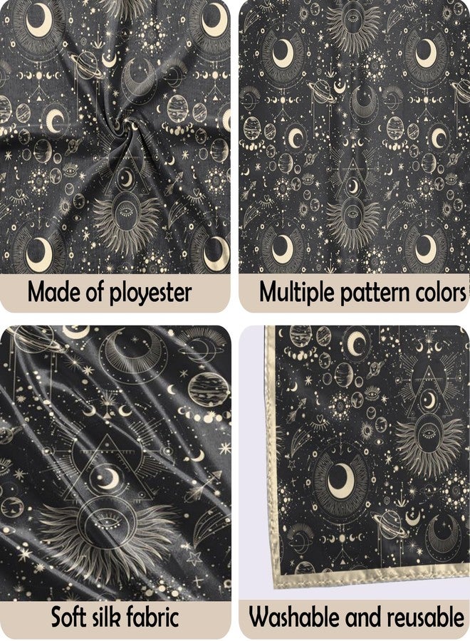 BHAHB Silk Feeling Scarf 27.5 Inches Large Square Satin Head Hair Wrap Sleeping Fashion Lightweight Cute Aesthetic Handbag Decoration for Women Girls-Moon - Image 3
