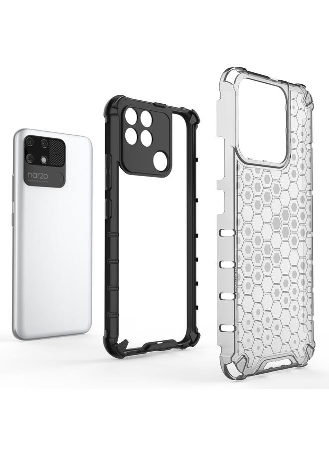 S-TOP Case For OPPO Realme Narzo 50A Shockproof Honeycomb PC + TPU Phone Case - Image 3