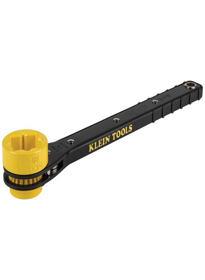 Klein Tools KT152T 4-in-1 Lineman's Slim Ratcheting Wrench with Long, Ridged Handle for Grip and Leverage - Image 1