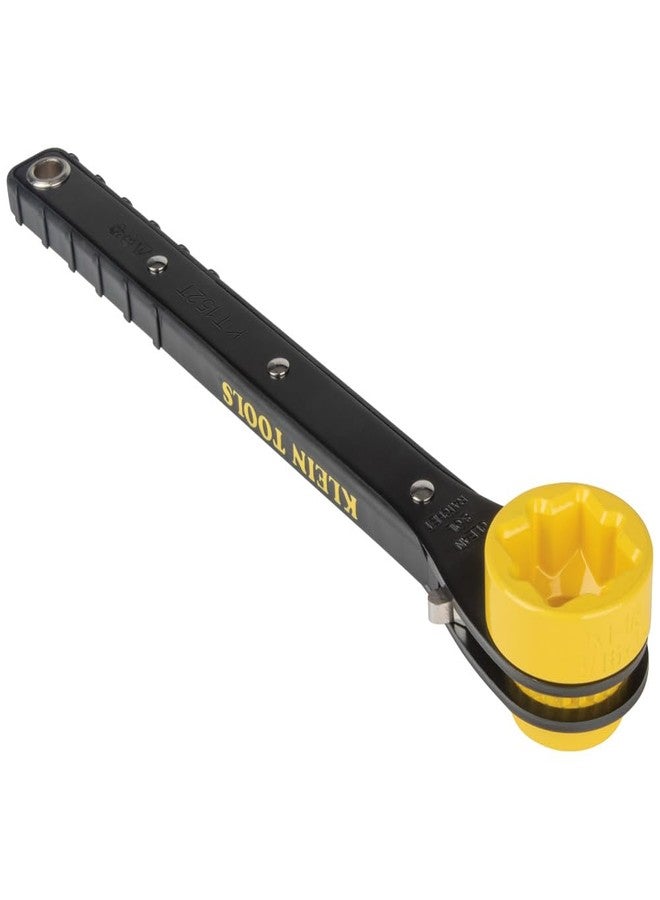 Klein Tools KT152T 4-in-1 Lineman's Slim Ratcheting Wrench with Long, Ridged Handle for Grip and Leverage - Image 3