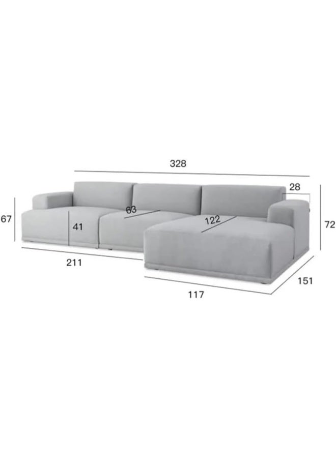 Generic Modular Sectional Sofa Furniture Fabric L Sofa For Living Room (Right)  - Image 2