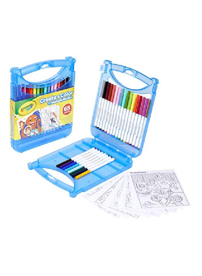 Crayola Super Tips Coloring Art Case With Coloring Pages Kids Gift 65+ Pieces Packaging May Vary - Image 2