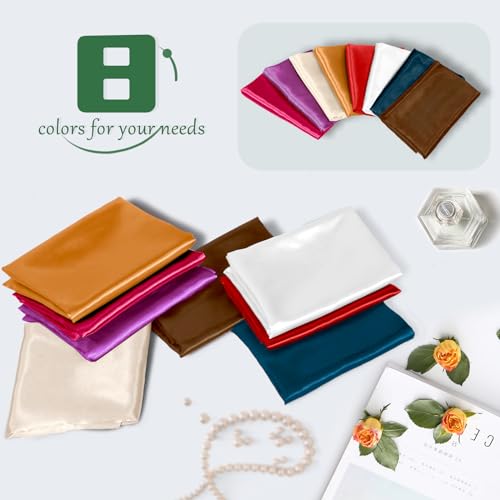 Entisn Chocolate Brown Satin Fabric by The Yard, Silky Fabric 60 Inch Charmeuse Satin Fabric, Soft Cloth Fabric for Wedding Decor, DIY Crafts, Napkins, Bridal Dress, Sewing(1 Yard) - Image 3