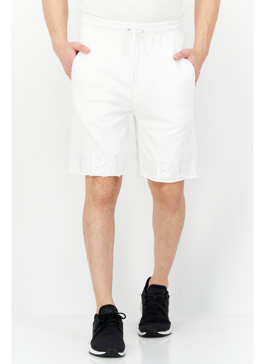 TRIBE OF 6 - Men Sportswear Fit Training Short, White - Image 1
