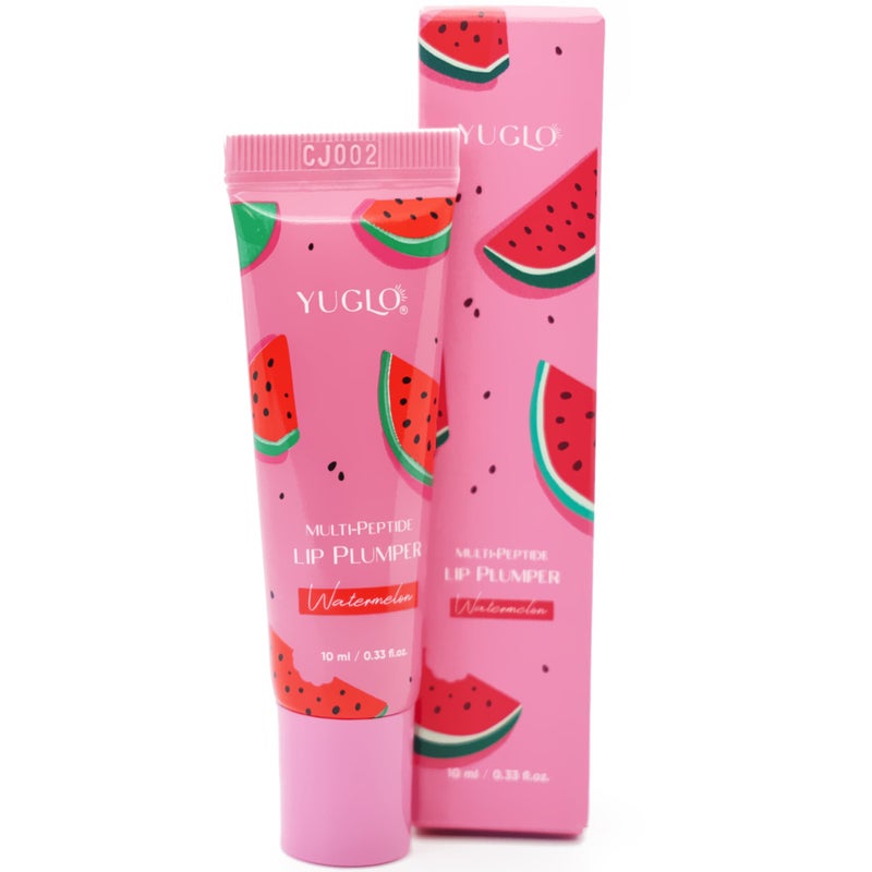 YUGLO Lip Plumping Gloss with Multi-Peptides | Watermelon Flavor | Hydrating & Nourishing Lip Gloss Treatment for Smooth, Youthful Lips | High-Shine Lip Plumper - Image 1