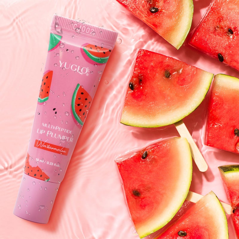 YUGLO Lip Plumping Gloss with Multi-Peptides | Watermelon Flavor | Hydrating & Nourishing Lip Gloss Treatment for Smooth, Youthful Lips | High-Shine Lip Plumper - Image 5