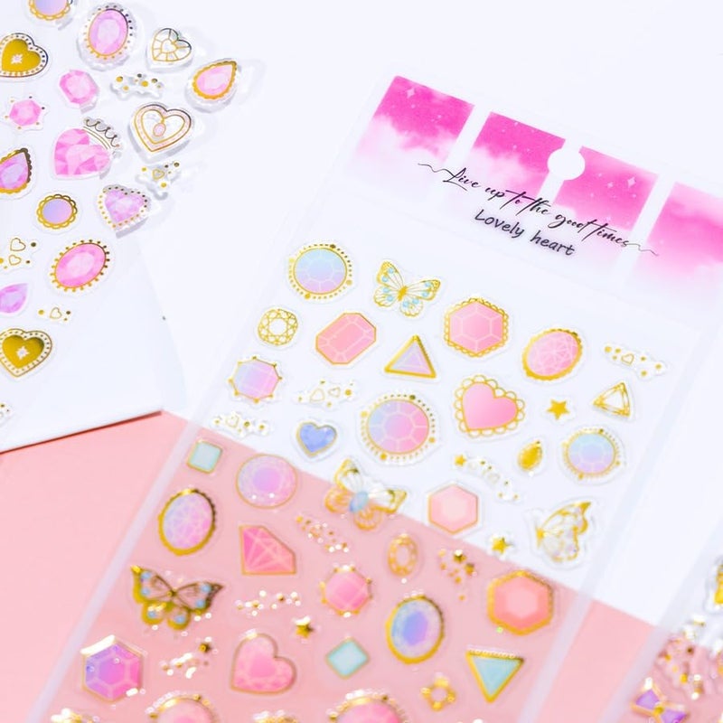 Deoxy Pack of 8 PVC 3D Puffy Dress Up 8 Pic Princess Sticker 3D Dress Up Stickers Laptop Book (DX-0020) - Image 2