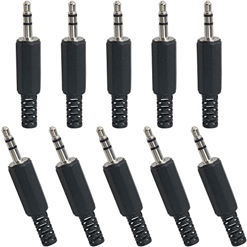 LUORNG 10PCS 3.5mm Replacement Repair Plug Jack, Wire bonding, Stereo Channel, Audio Plug, Stereo Plug 3.5mm Solder Type DIY Audio Cable Connector for Headphone Headset Earphone Cable Repair - Image 1
