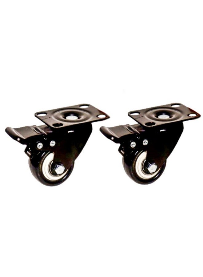 VITSZEE Heavy Duty PU Swivel Caster Wheels 1.5 inch (Pack of 4) with 360 Degree Top Plate (2 with Brakes, 2 Without Brakes) for multipurpose use in Home decor improvement - Image 5