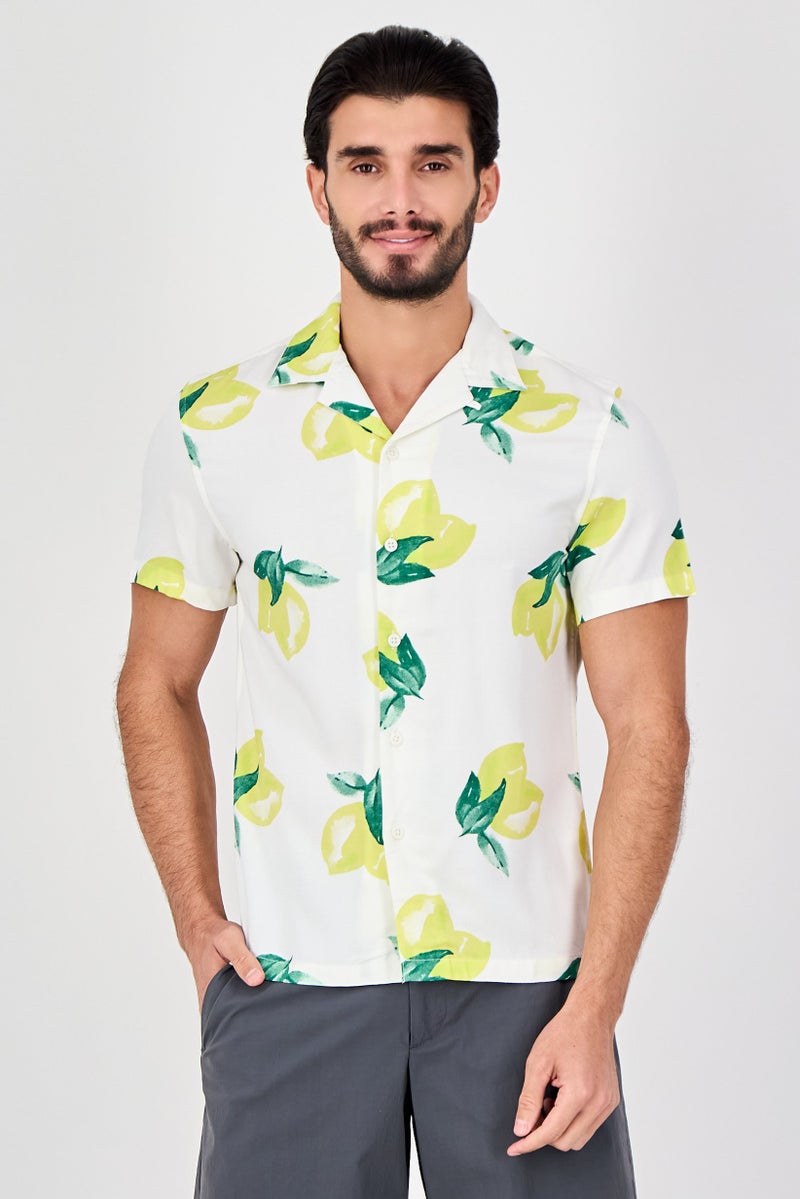 Celio Men Regular Fit Graphic Print Short Sleeve Casual Shirt, Multicolor - Image 1