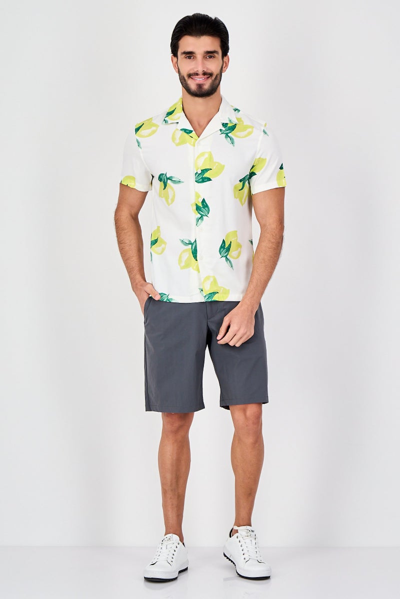 Celio Men Regular Fit Graphic Print Short Sleeve Casual Shirt, Multicolor - Image 3