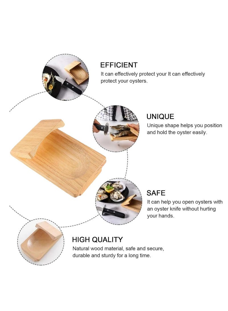 كابتن تيك Oyster Shucking Clamp, Shucker Tool Wood Oyster Holder, Opener Shucking Block, Wooden Seafood Shucking Clip, Z-shaped Design, Multifunctional Tool, for Kitchen Home Outdoor Barbecue Camping (3PCS)  - Image 4