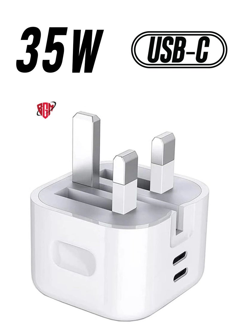 BGM - For Nothing Phone 2 / Nothing Phone 1 Charger, 35W Dual Port USB C + USB C Charger Plug, Type C PD Adapter Travel GaN Fast Charger Power Adapter Foldable Phone Charger Plug - Image 1