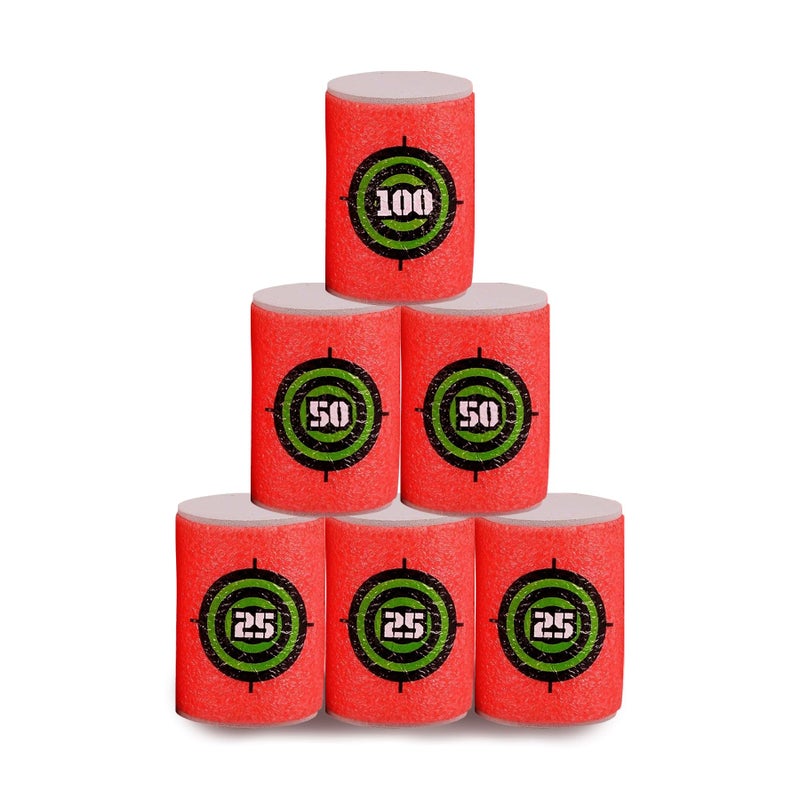 EKIND 6 Pcs Foam Can Target Soft Bullet Dart Target Game Compatible for Nerf Elite Series Blasters Kids Toy - Image 2