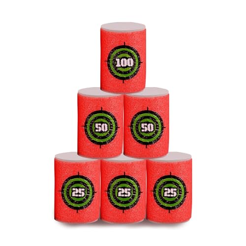EKIND 6 Pcs Foam Can Target Soft Bullet Dart Target Game Compatible for Nerf Elite Series Blasters Kids Toy - Image 1