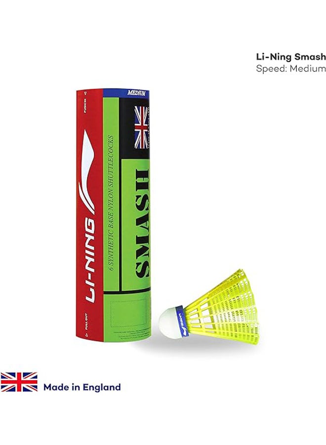 Li-Ning Smash Badminton Shuttlecock – Nylon Material, Slow Speed, Extreme Durability, Synthetic Cork - Image 1
