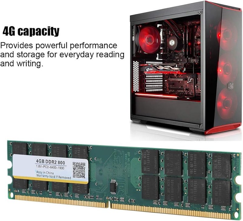 4 جيجابايت 800 ميجاهرتز DDR2 240 دبوس وحدة ذاكرة سطح المكتب PC2 6400 نقل بيانات سريع - Image 2