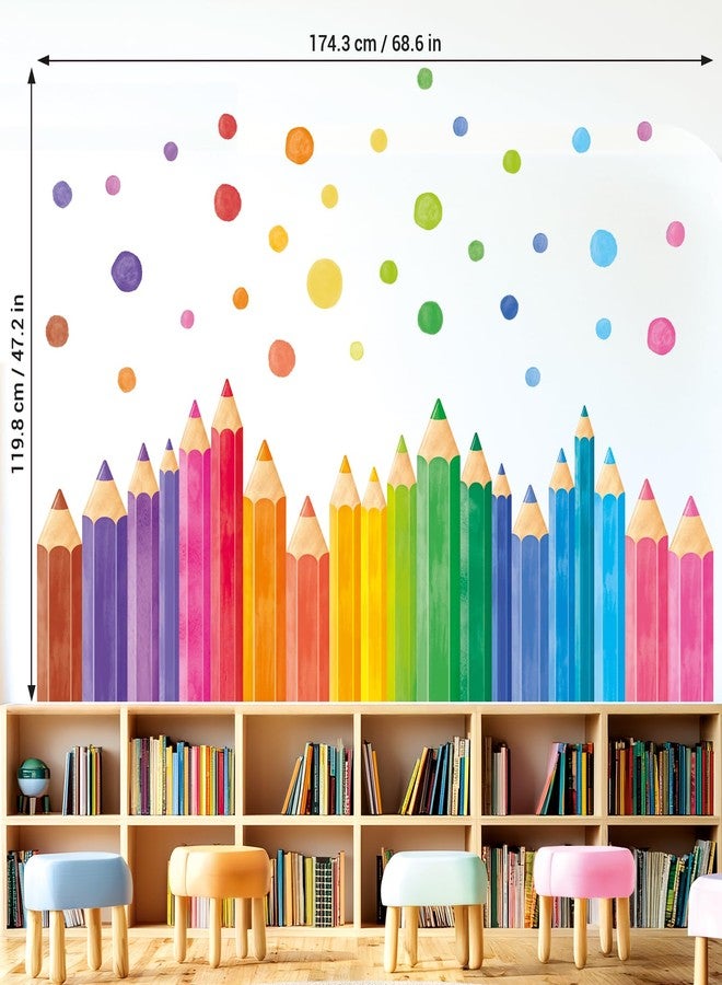 DECOWALL Extra Large Colored Pencil Wall Decals - Giant Rainbow Crayon Border Stickers for Classroom, Kids Bedroom, Nursery & Playroom Decor (SG4-2522) - Image 5