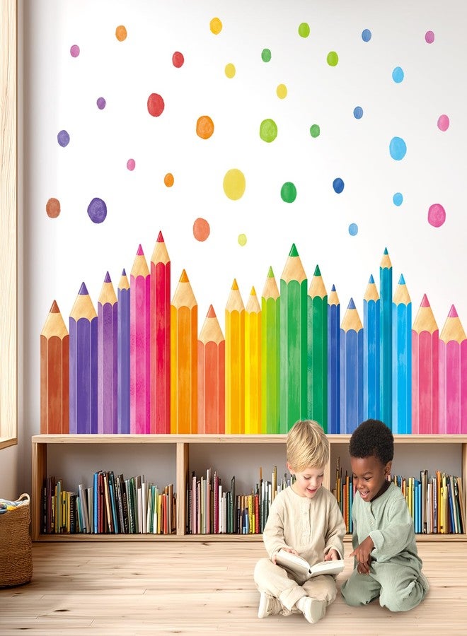 DECOWALL Extra Large Colored Pencil Wall Decals - Giant Rainbow Crayon Border Stickers for Classroom, Kids Bedroom, Nursery & Playroom Decor (SG4-2522) - Image 2