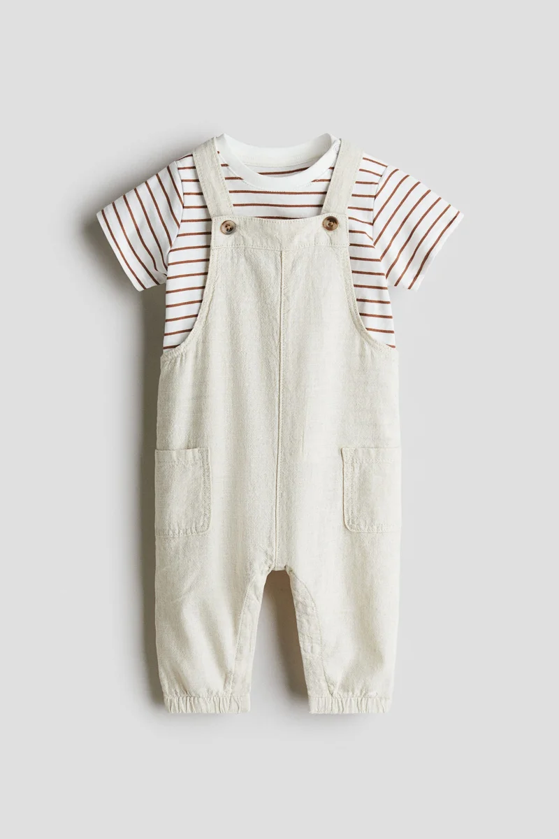 H&M 2-piece dungarees and T-shirt set