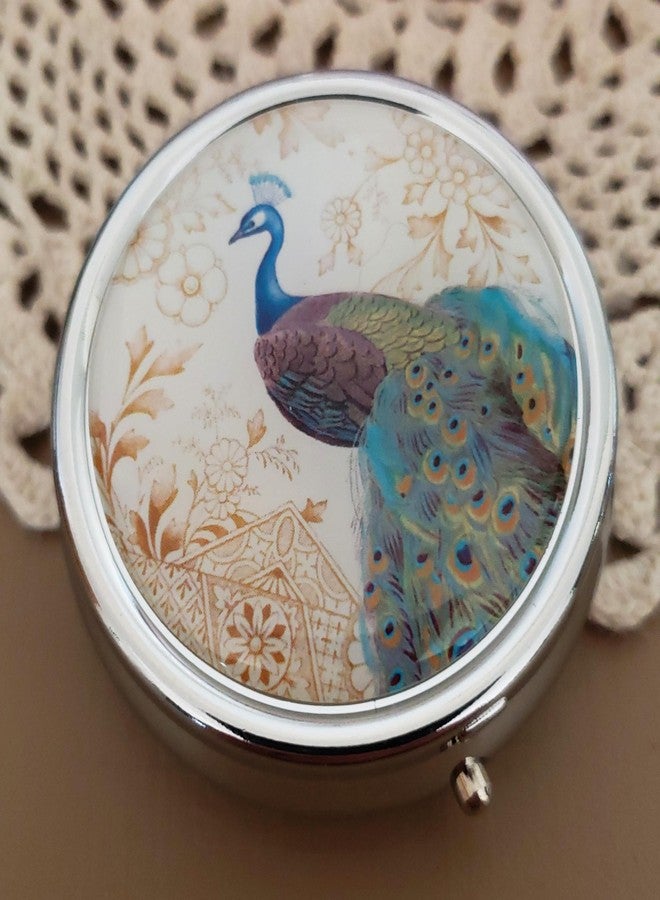 Houder Designer Pill Box by Houder - Decorative Pill Case with Gift Box - Carry Your Meds in Style (Peacock - Image 4