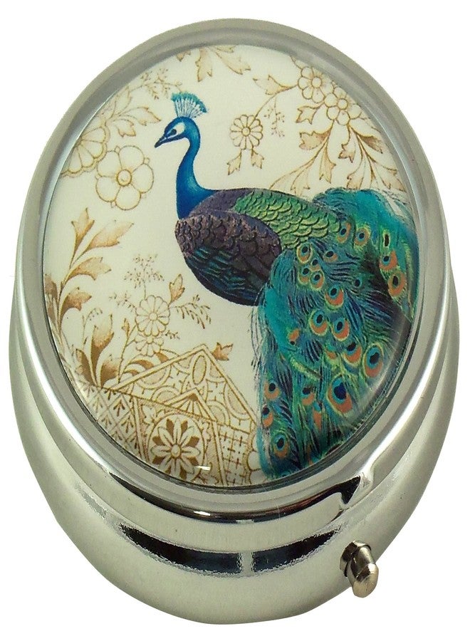 Houder Designer Pill Box by Houder - Decorative Pill Case with Gift Box - Carry Your Meds in Style (Peacock - Image 2