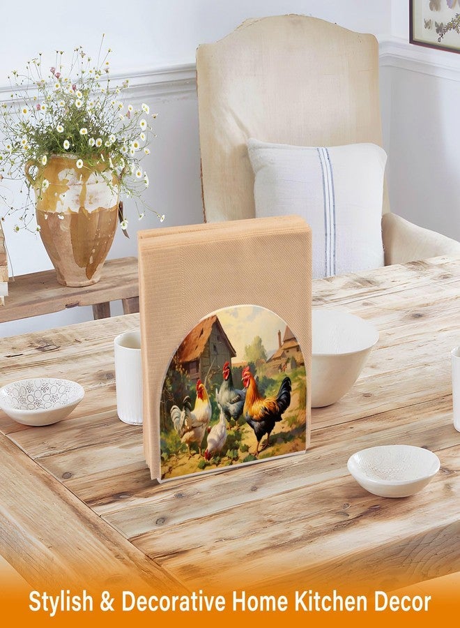 YETTASBIN Rooster Napkin Holder for Table, Acrylic Upright Non Slip Tabletop Freestanding Tissue Paper Dispenser for Kitchen Restaurant Home Hotel Decor - Image 5