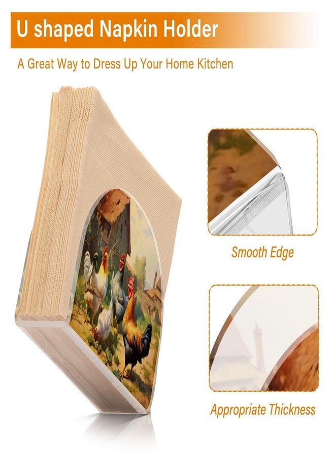 YETTASBIN Rooster Napkin Holder for Table, Acrylic Upright Non Slip Tabletop Freestanding Tissue Paper Dispenser for Kitchen Restaurant Home Hotel Decor - Image 4