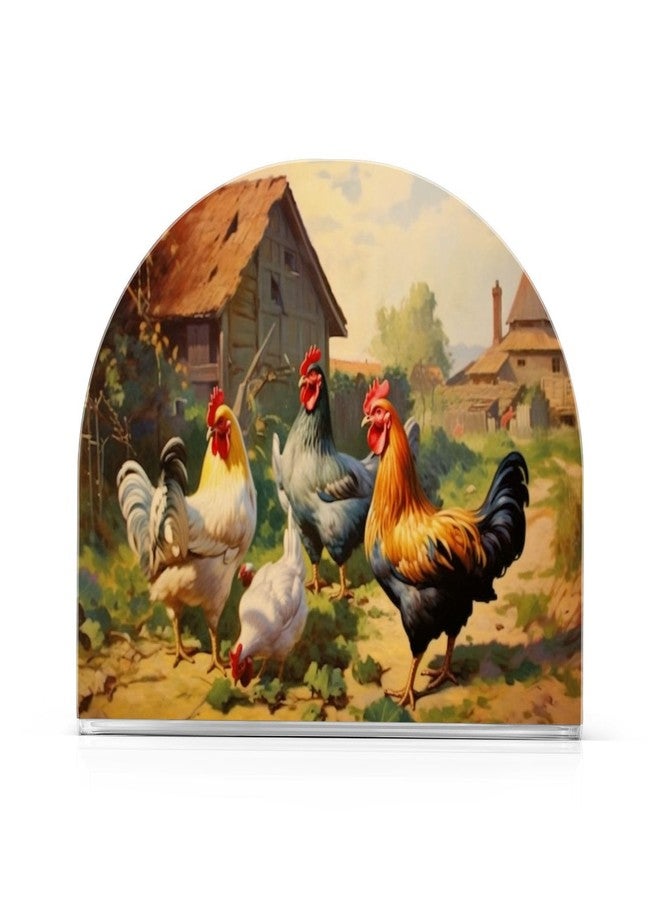 YETTASBIN Rooster Napkin Holder for Table, Acrylic Upright Non Slip Tabletop Freestanding Tissue Paper Dispenser for Kitchen Restaurant Home Hotel Decor - Image 2