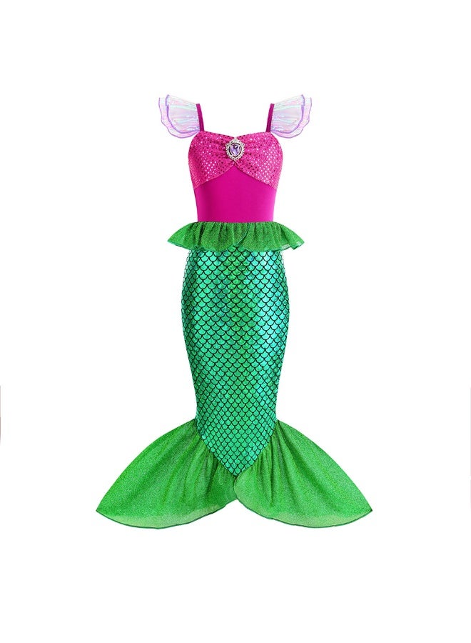 NIBEMINENT Mermaid princess dress collection, Ariel wig children's mermaid fishtail dress, European and American style children's dress - Image 1