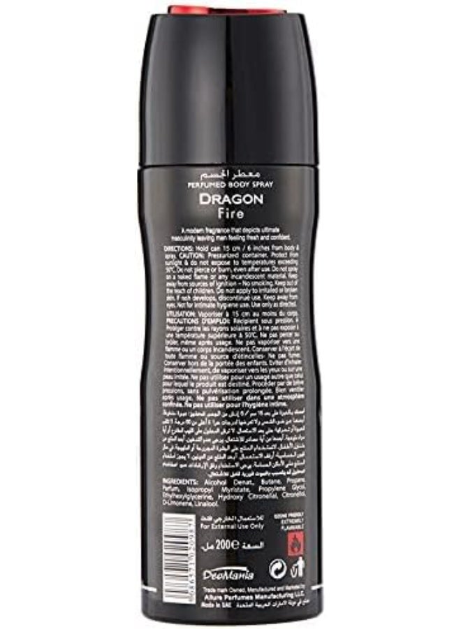 Deomania DRAGON Fire Perfumed Body Spray For Men 200 ml - Image 2